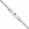 Sterling Silver Rhodium-plated Medical ID Figaro Link Bracelet