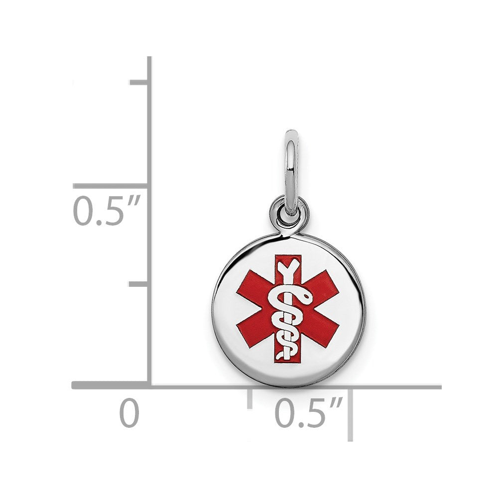 Sterling Silver Rhodium-plated Medical Charm