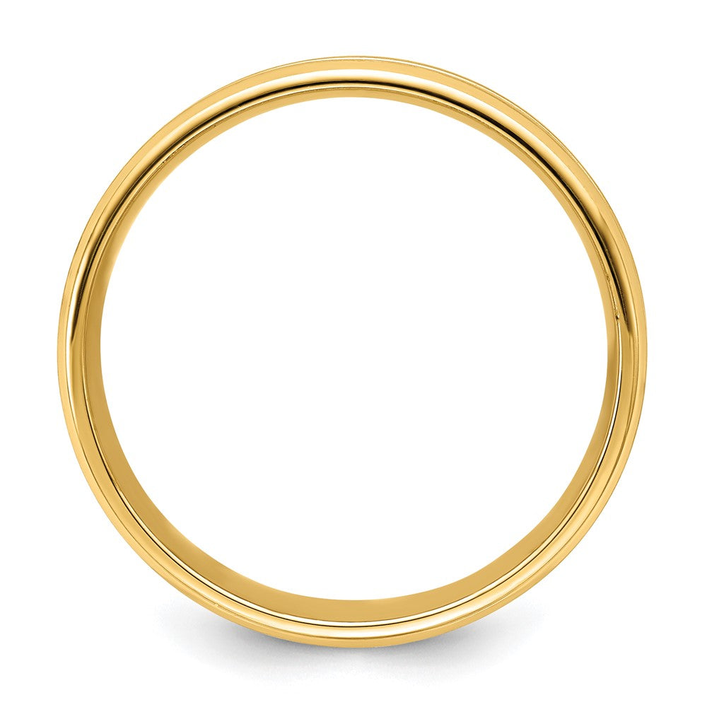 14k Yellow Gold 6mm Lightweight Comfort Fit Brushed Satin Line Edge Wedding Band Size 9