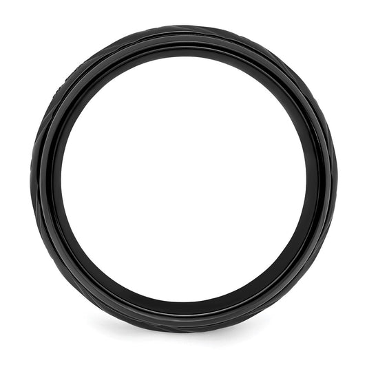 Chisel Black Zirconium Polished 8mm Band