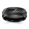 Chisel Black Zirconium Polished Grooved 8mm Band