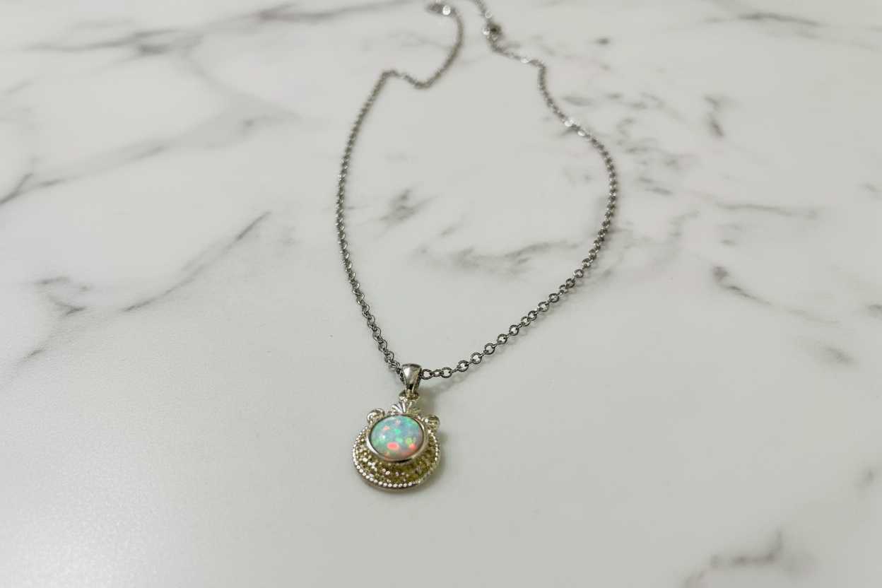 Opal and silver