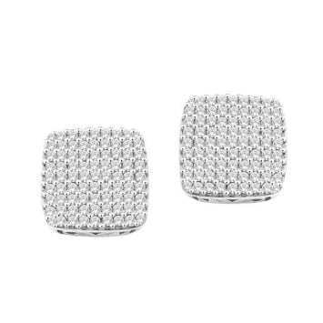 Diamond Cushion Stud Earrings