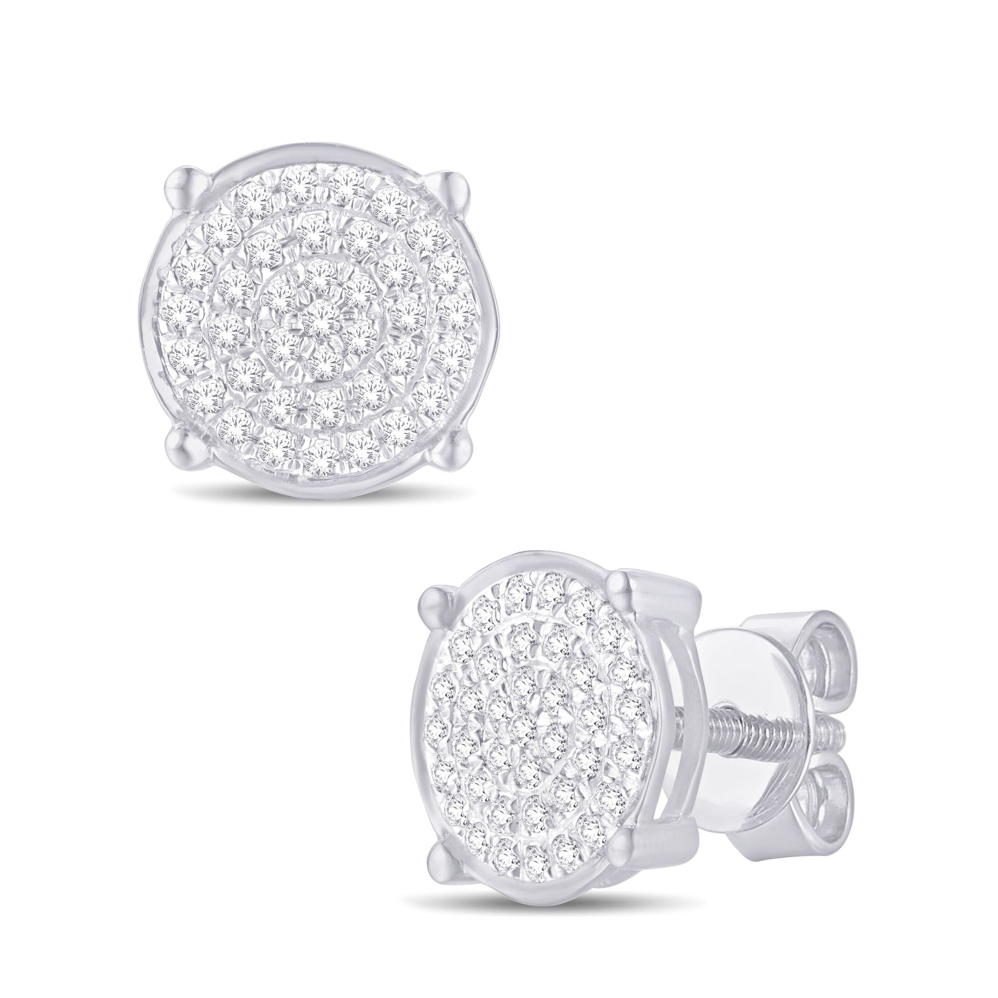 Diamond Round Earrings