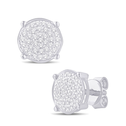 Diamond Round Earrings