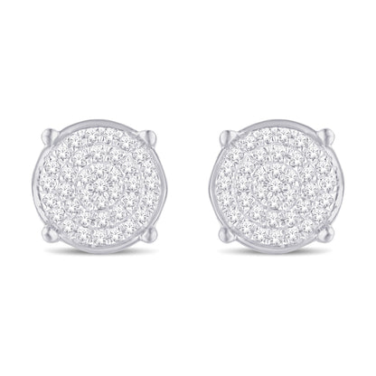 Diamond Round Earrings