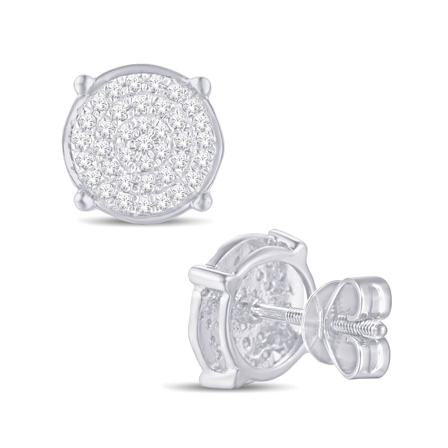 Diamond Round Earrings
