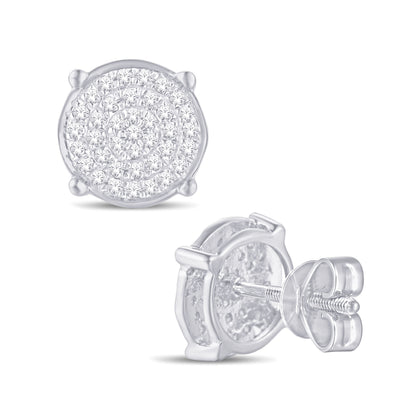 Diamond Round Earrings