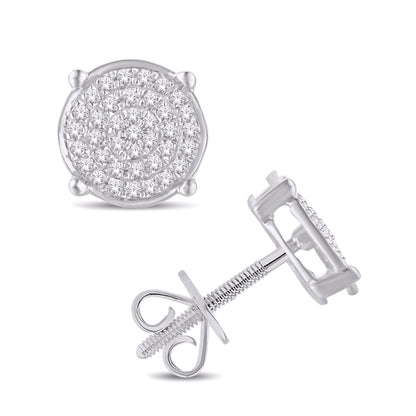 Diamond Round Earrings