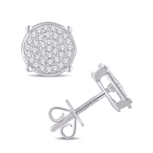 Diamond Round Earrings