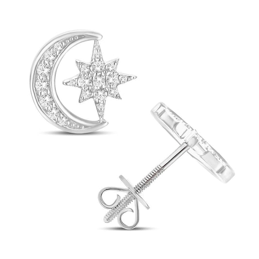 Diamond Moon & Star Earrings