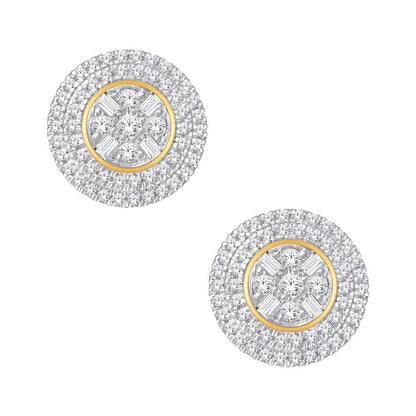 Diamond Round Earrings