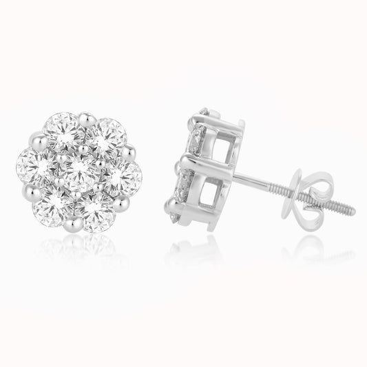 Diamond Flower Earrings