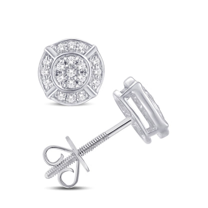 Diamond Round Earrings