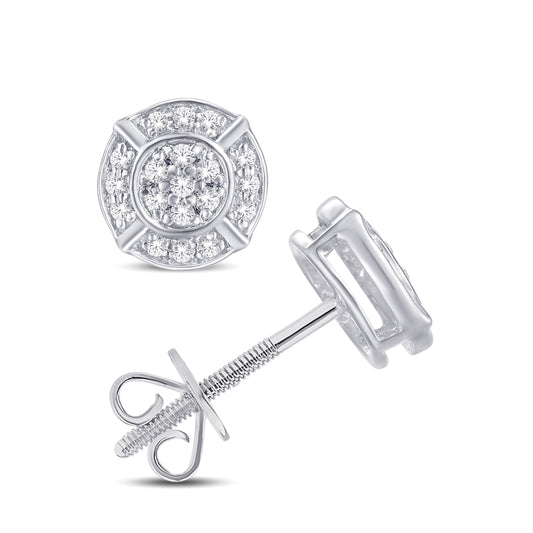 Diamond Round Earrings