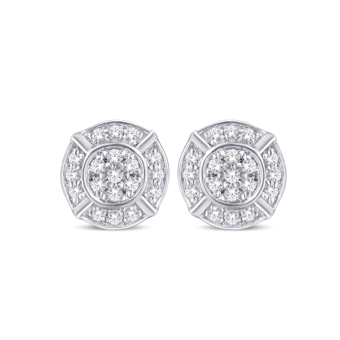 Diamond Round Earrings