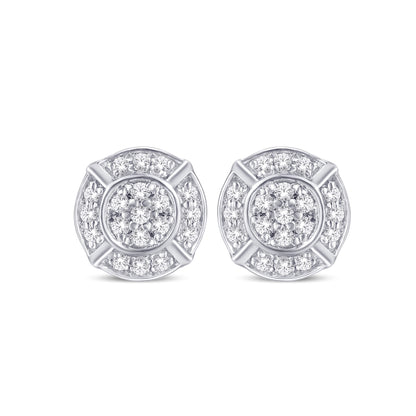 Diamond Round Earrings