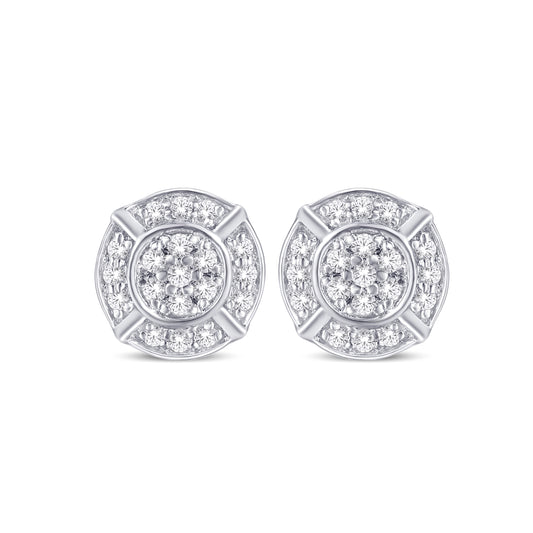 Diamond Round Earrings
