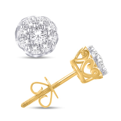 Diamond Flower Earrings