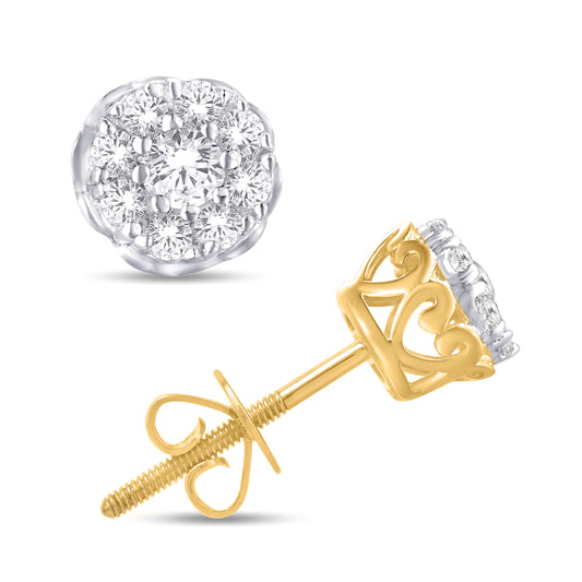 Diamond Flower Earrings