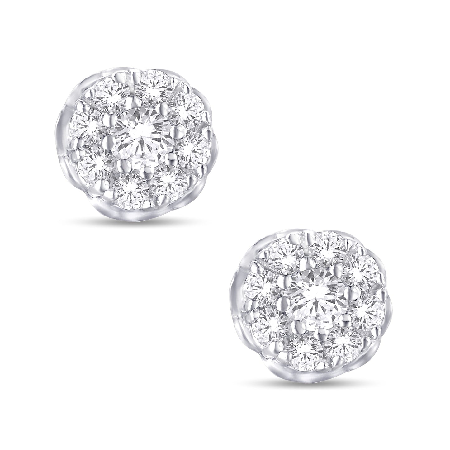 Diamond Flower Earrings