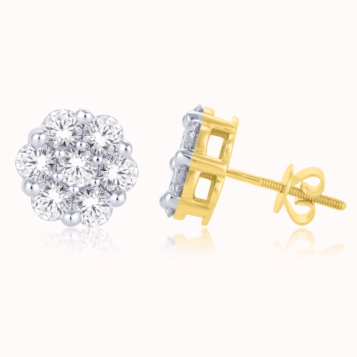 Diamond Flower Earrings