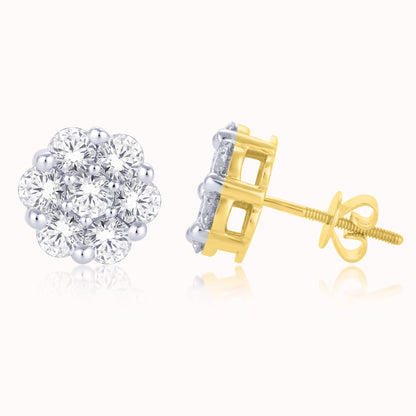 Diamond Flower Earrings