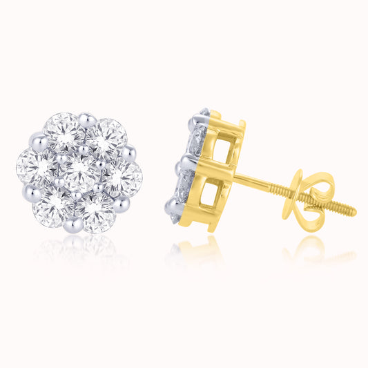 Diamond Flower Earrings