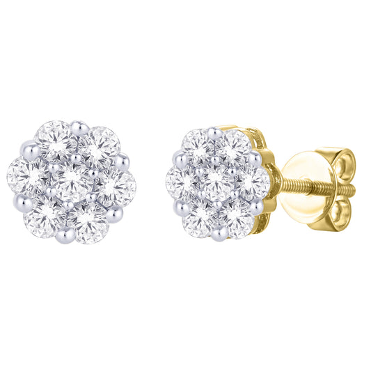 Diamond Flower Earrings