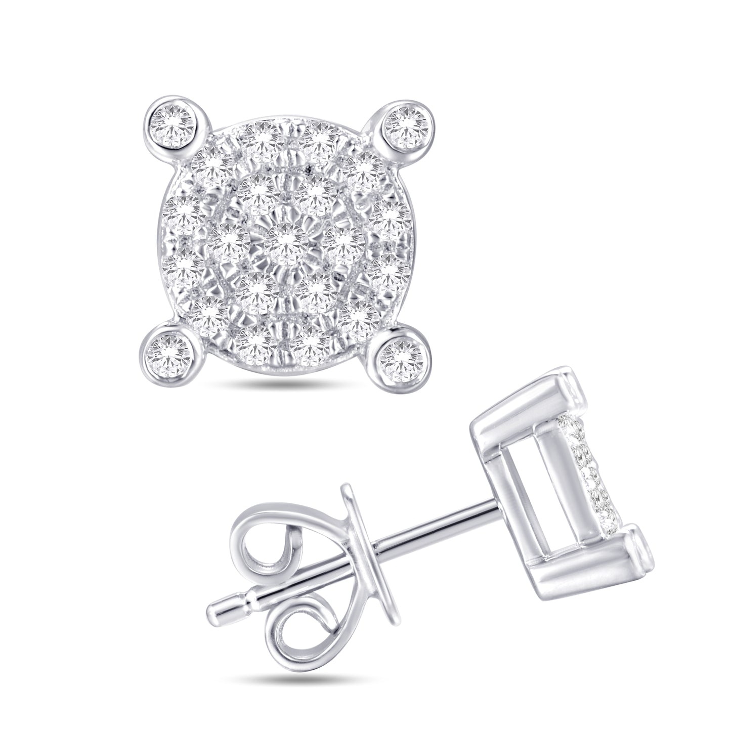 Diamond Round Earrings