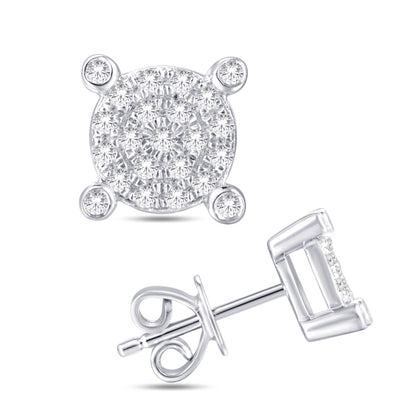 Diamond Round Earrings