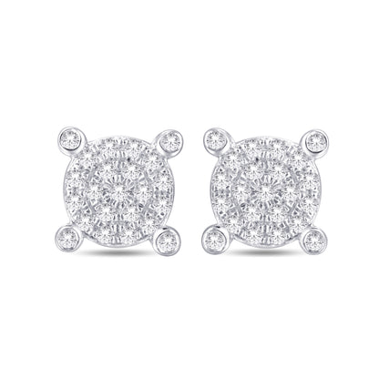 Diamond Round Earrings