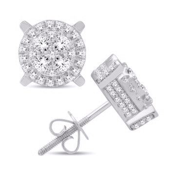 Diamond Round Earrings