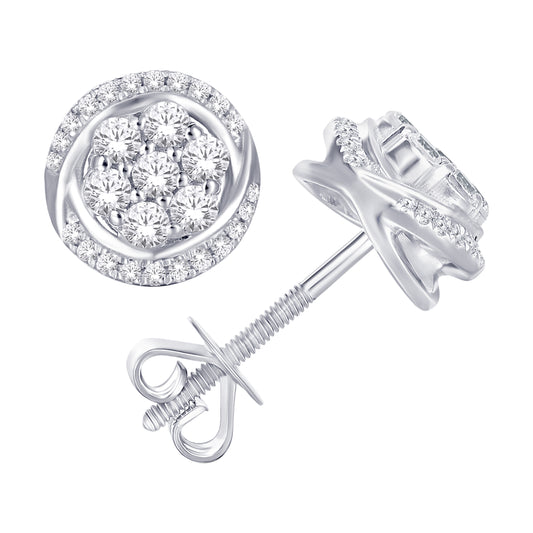Diamond Flower Earrings