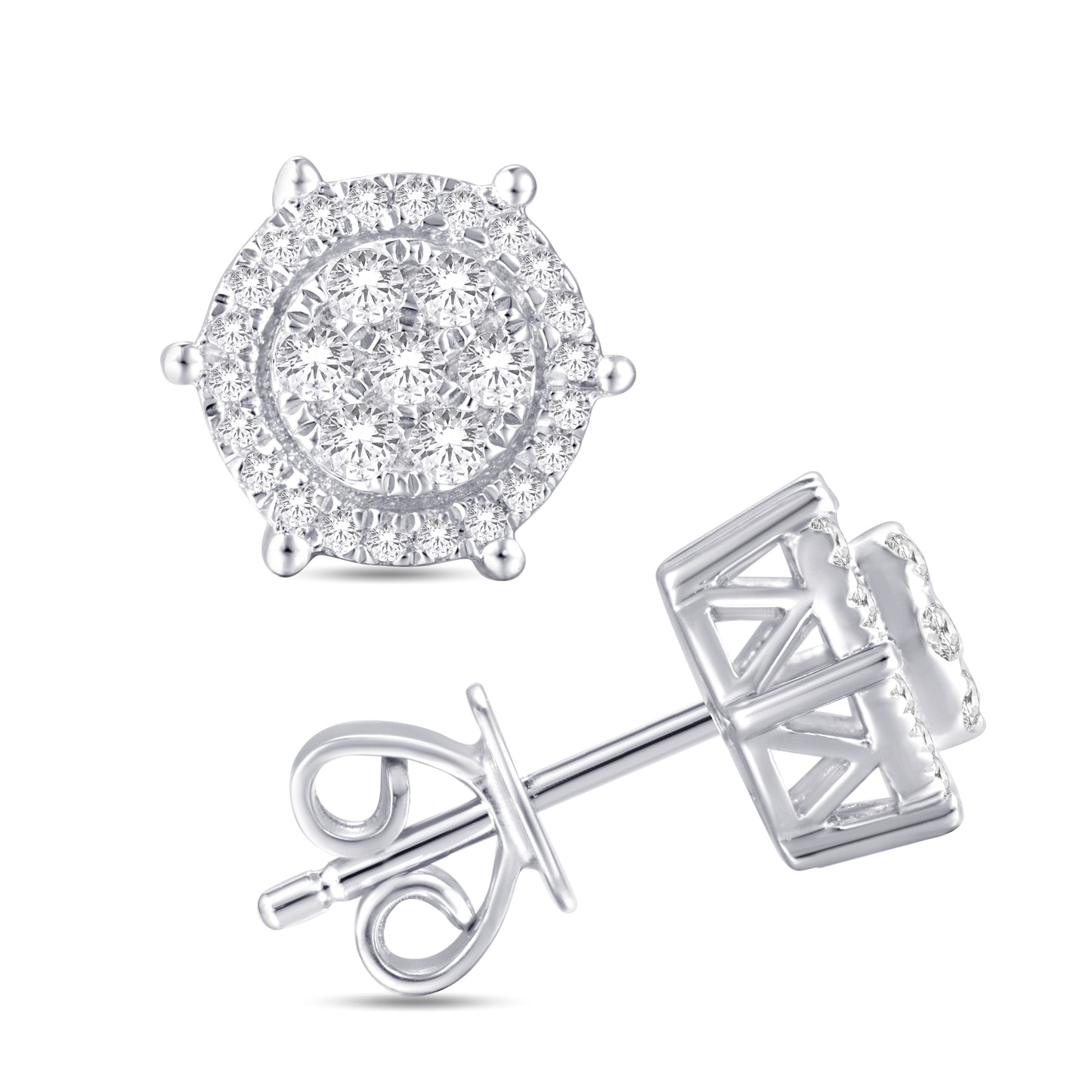 Diamond Round Earrings