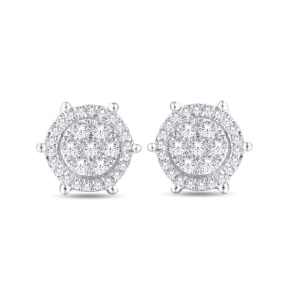 Diamond Round Earrings