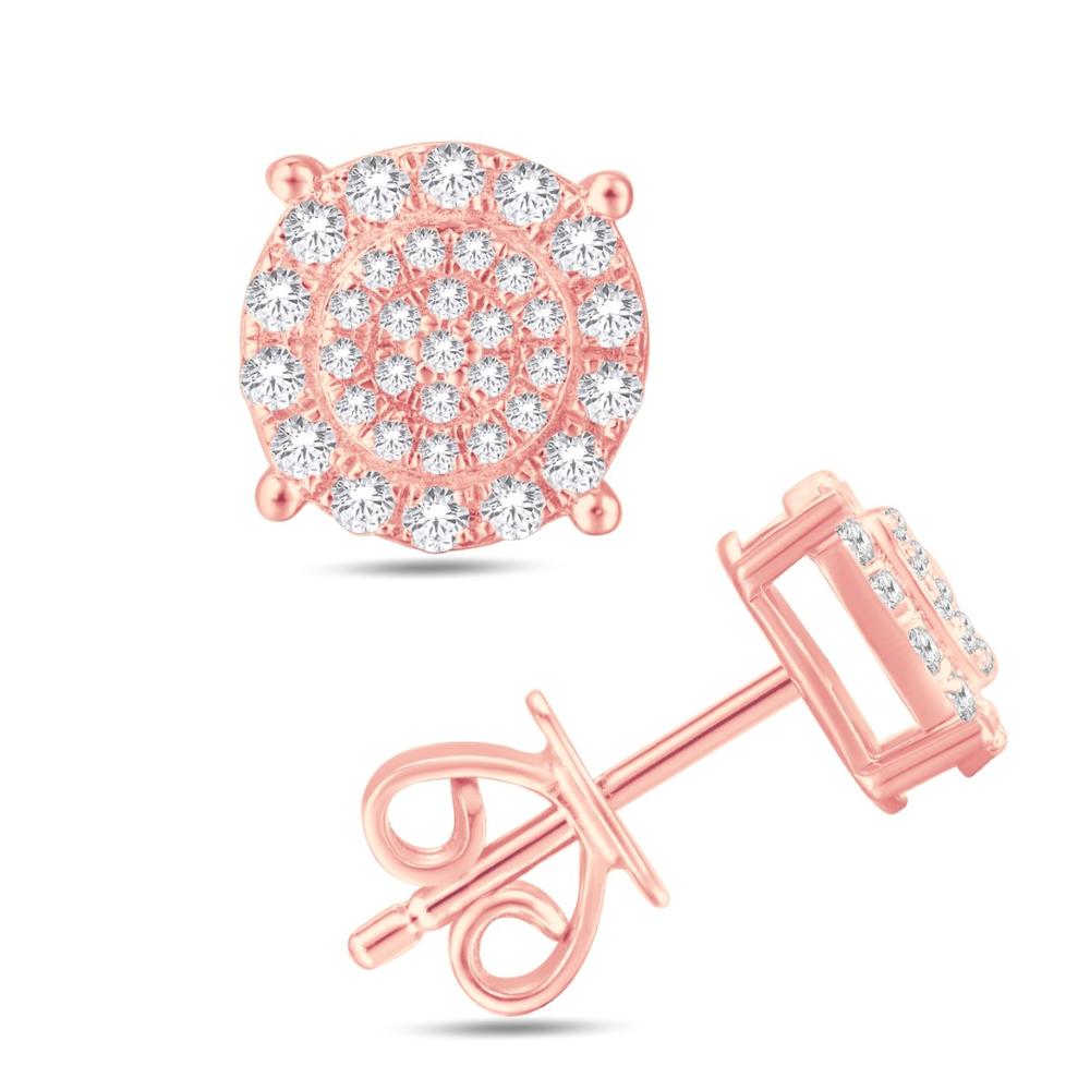 Diamond Round Stud Earrings