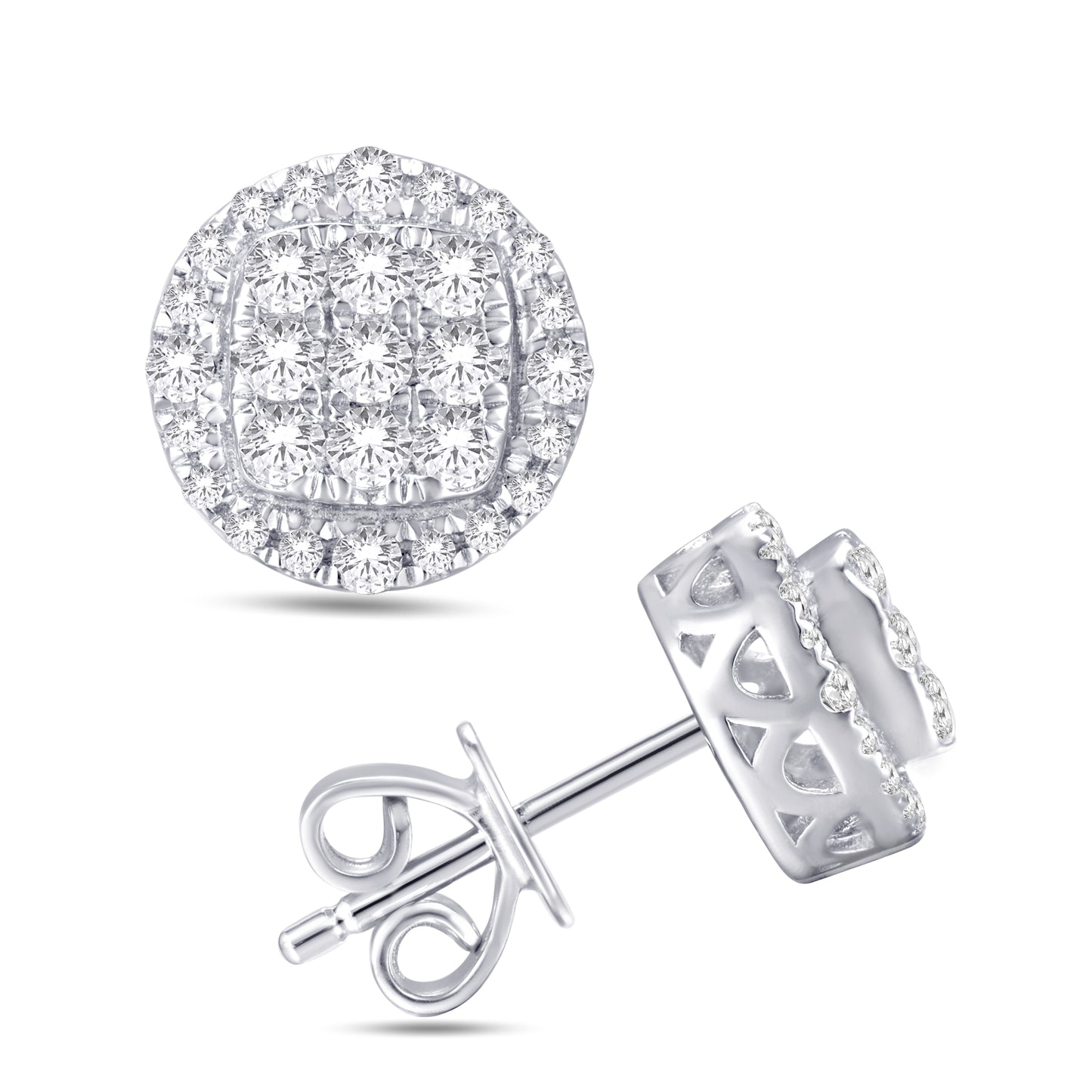 Diamond Round Earrings