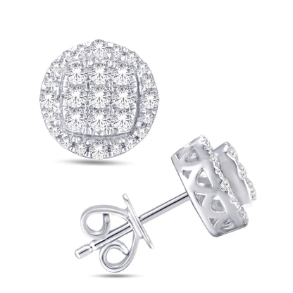 Diamond Round Earrings