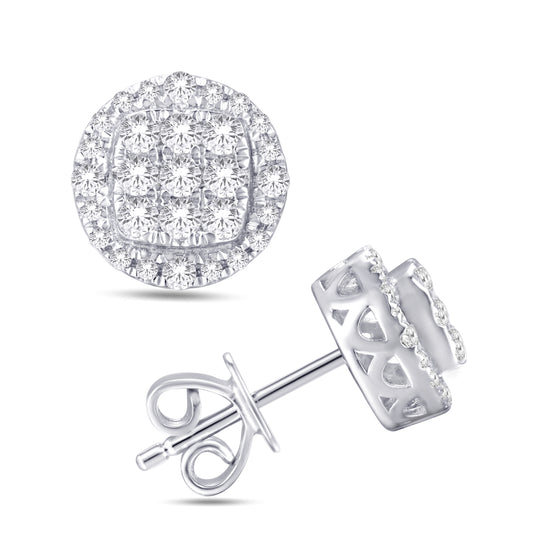 Diamond Round Earrings