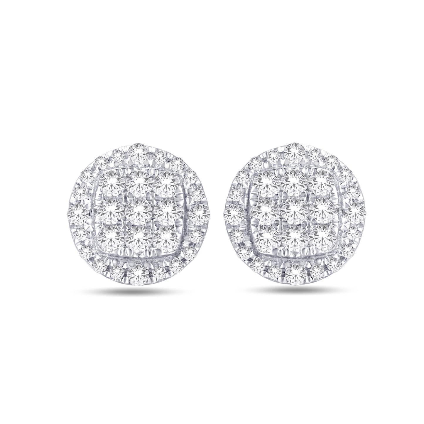 Diamond Round Earrings