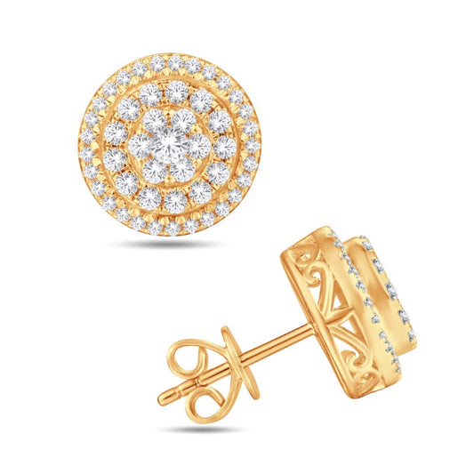 Diamond Round Earrings