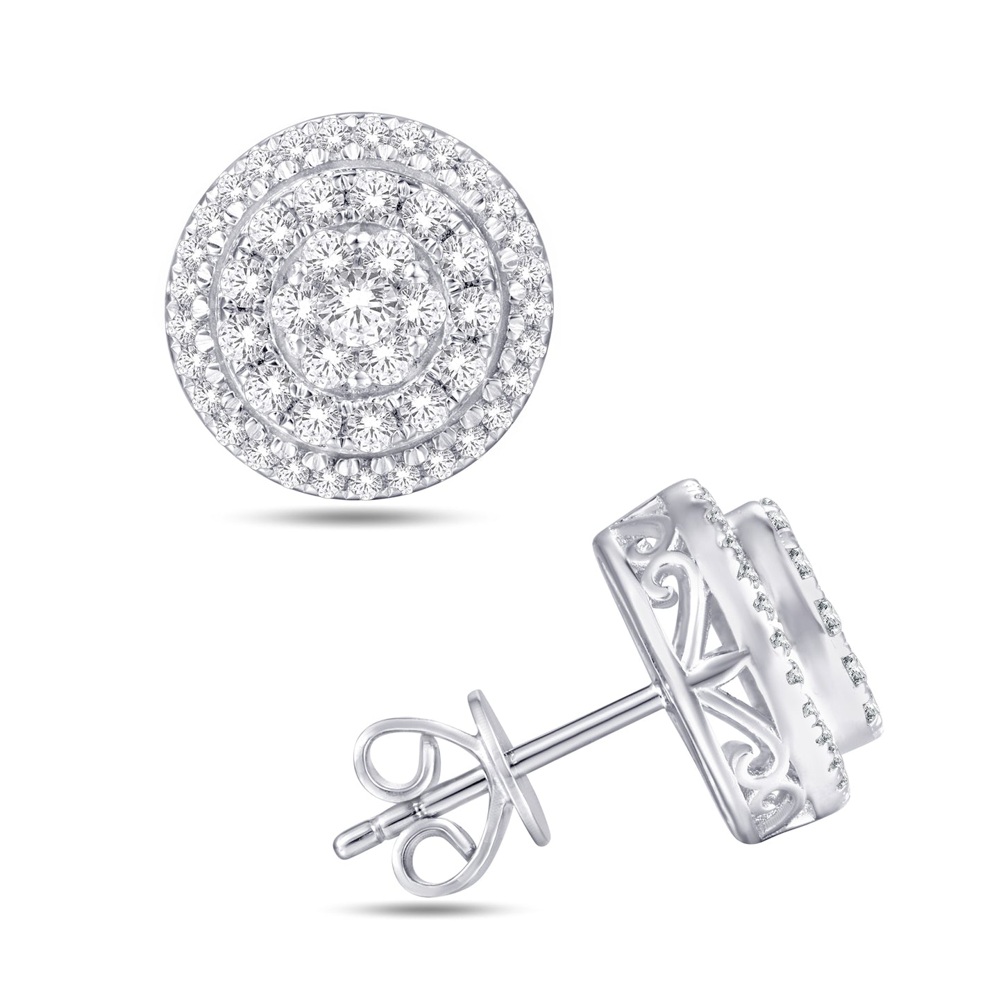 Diamond Round Earrings