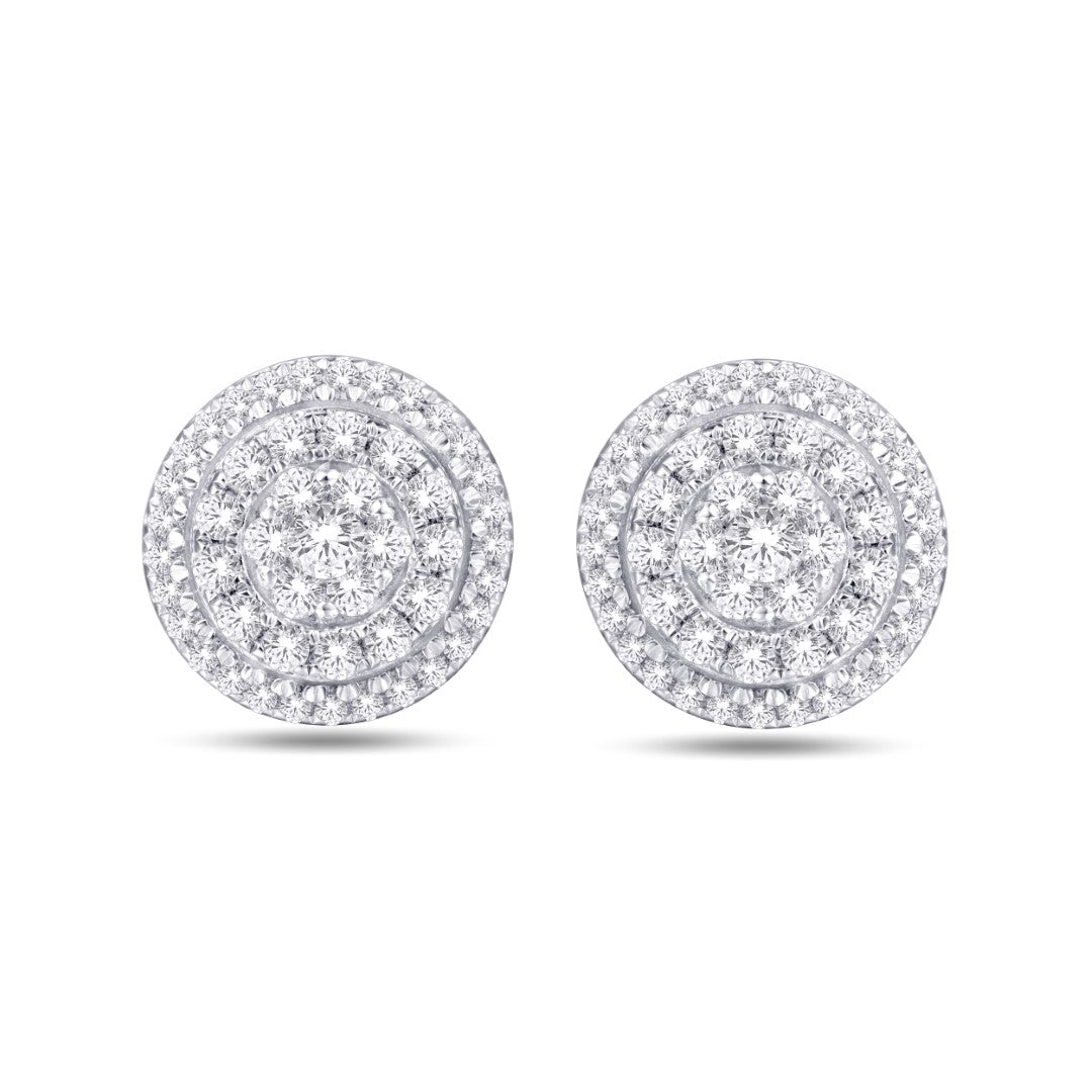 Diamond Round Earrings
