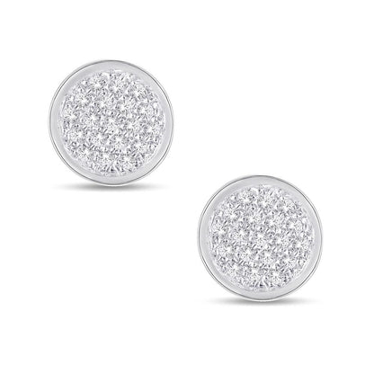 Diamond Round Earrings