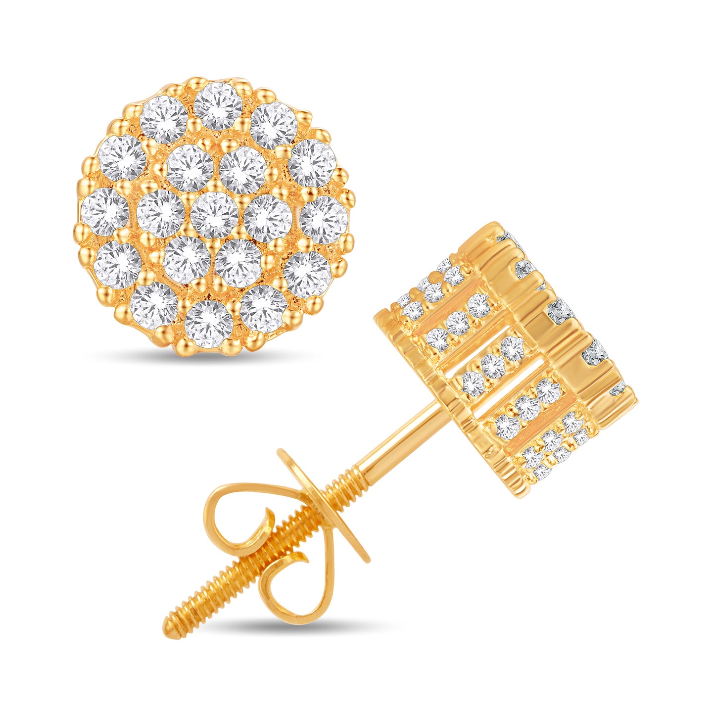Diamond Round Earrings