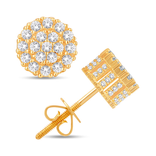 Diamond Round Earrings