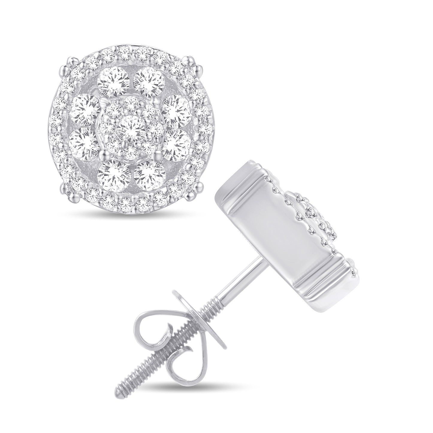 Diamond Round Earrings