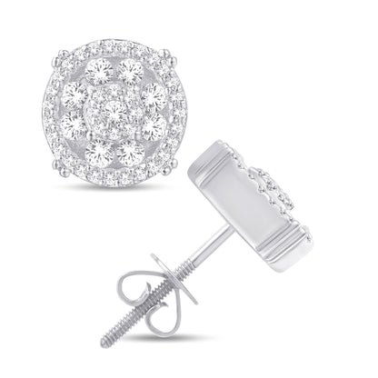 Diamond Round Earrings