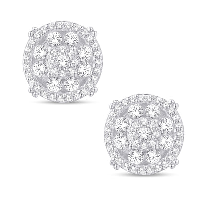 Diamond Round Earrings